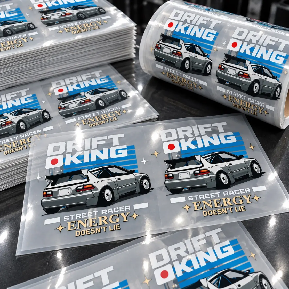 ฟิล์ม DTF ลายรถซิ่ง Drift King Street Racer สีเทาฟ้า